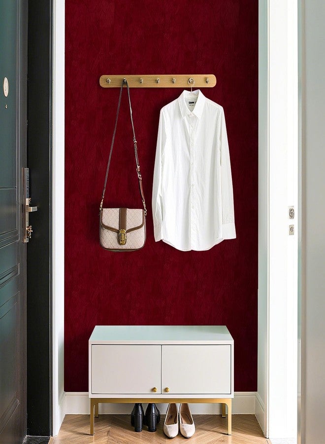 HelloWall Garnet Velvet Wallpaper Peel and Stick Fabric Felt Wallpaper Wrinkled Textured Self Adhesive Dark Red Velvet Flocking Liner Felt Sheets Contact Paper for Jewelry Drawers Cabinets 17.7"x80" - Image 4